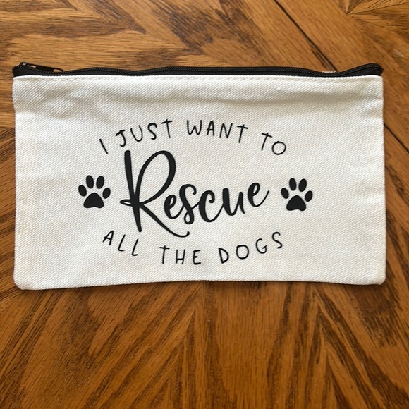 Cosmetic Bag - RESCUE ALL THE DOGS (: New - Picture 2 of 14